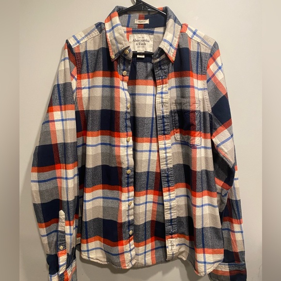 Abercrombie and Fitch Blue Button Up Long Sleeve Flannel - Picture 4 of 7